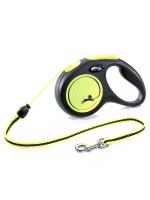 flexi рулетка Neon New М (до 20 кг) трос 5 м, светоотражающая, желтый неон фото в интернет-магазине SHOP-GROOM.ru