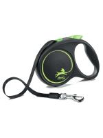 flexi рулетка Black Design M (до 25 кг) 5 м лента черный/зеленый фото в интернет-магазине SHOP-GROOM.ru