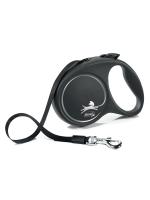 flexi рулетка Black Design L (до 50 кг) 5 м лента черный/серебро фото в интернет-магазине SHOP-GROOM.ru