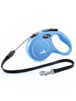 flexi рулетка New Classic M (до 20 кг) 5 м трос синяя фото в интернет-магазине SHOP-GROOM.ru