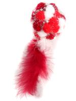 Petpark игрушка для кошек Мяч Пон-Пон с перьями 24 см красный фото в интернет-магазине SHOP-GROOM.ru