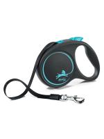 flexi рулетка Black Design L (до 50 кг) 5 м лента черный/синий фото в интернет-магазине SHOP-GROOM.ru