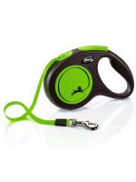 flexi рулетка Neon New M (до 25 кг) лента 5 м, светоотражающая, зеленый неон фото в интернет-магазине SHOP-GROOM.ru