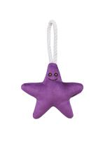 Игрушка Mr.Kranch для собак мелких и средних пород Звездочка с канатом и пищалкой 26х16х5см, фиолетовая фото в интернет-магазине SHOP-GROOM.ru