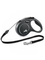 flexi рулетка New Classic M (до 20 кг) 5 м трос черная фото в интернет-магазине SHOP-GROOM.ru