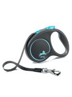 flexi рулетка Black Design S (до 15 кг) 5 м лента черный/синий фото в интернет-магазине SHOP-GROOM.ru