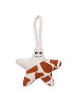 Игрушка Mr.Kranch для собак мелких и средних пород Звездочка с канатом и пищалкой 26х16х5см, бежево-пятнистая фото в интернет-магазине SHOP-GROOM.ru