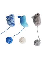 Игрушка Petpark для кошек Мышки и мячики с кошачьей мятой (6 шт в комплекте) фото в интернет-магазине SHOP-GROOM.ru