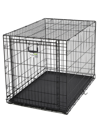 Клетка MidWest Ovation для собак 111х72х77h см, с торцевой вертикально-откидной дверью, черная фото в интернет-магазине SHOP-GROOM.ru