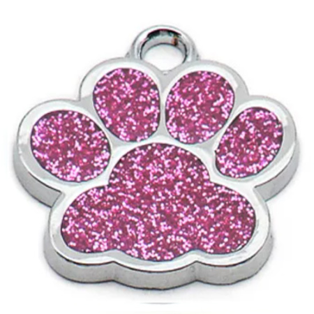 Адресник с гравировкой "Лапка со стразами" фото в интернет-магазине SHOP-GROOM.ru