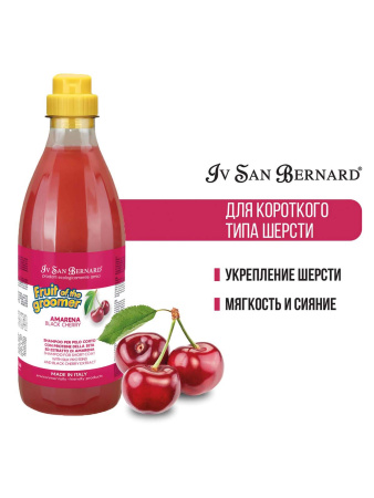 ISB Fruit of the Groomer Black Cherry Шампунь для короткой шерсти с протеинами шелка 1 л фото в интернет-магазине SHOP-GROOM.ru