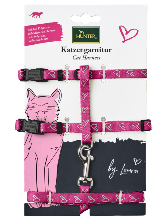 Hunter шлейка для кошек by Laura нейлон розовая фото в интернет-магазине SHOP-GROOM.ru