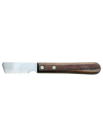 SHOW TECH тримминговочный нож 3280 с деревянной ручкой для шерсти средней жесткости фото в интернет-магазине SHOP-GROOM.ru