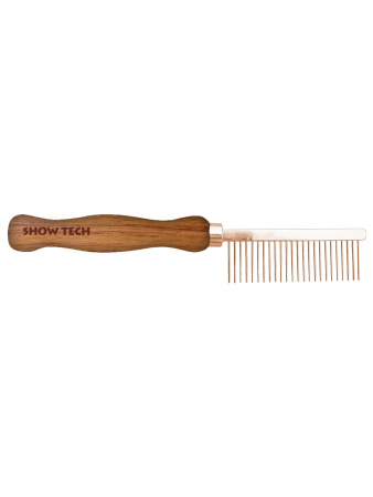 SHOW TECH Wooden Comb расческа для жесткой шерсти 18 см, с зубчиками 2,3 мм, частота 2 мм фото в интернет-магазине SHOP-GROOM.ru