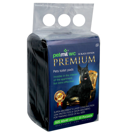 Лаурон пеленки для животных Black Premium с суперабсорбентом 60*40  10шт. фото в интернет-магазине SHOP-GROOM.ru