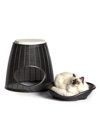BAMA PET домик для кошек PASHA 52х60х46/55h см, с подушечками, коричневый фото в интернет-магазине SHOP-GROOM.ru