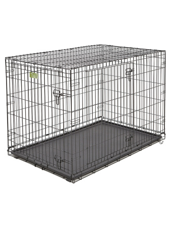 Клетка MidWest iCrate для собак 122х76х84h см, 2 двери, черная фото в интернет-магазине SHOP-GROOM.ru
