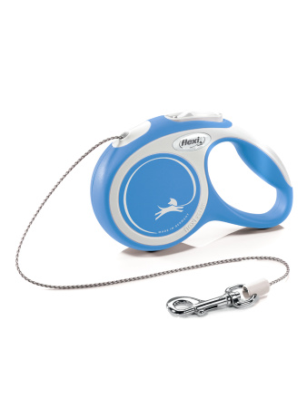 flexi рулетка NEW LINE Comfort XS (до 8 кг) трос 3 м серый/синий фото в интернет-магазине SHOP-GROOM.ru