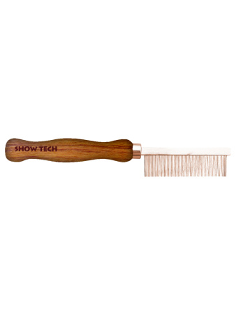 SHOW TECH Wooden Comb расческа для мягкой шерсти 18 см с зубчиками 1,7 см, частота 1 мм фото в интернет-магазине SHOP-GROOM.ru