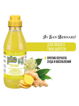 ISB Fruit of the Groomer Ginger&Elderbery Шампунь для любого типа шерсти против раздражений и перхоти 500 мл фото в интернет-магазине SHOP-GROOM.ru
