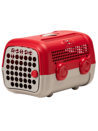 United Pets переноска "A.U.T.O." cm 51 x 37 x h 33, красная/серая фото в интернет-магазине SHOP-GROOM.ru