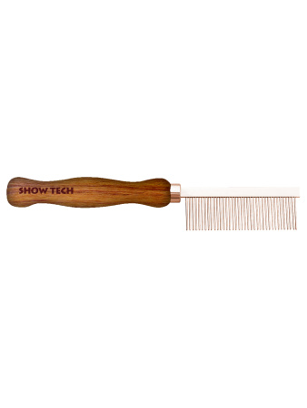 SHOW TECH Wooden Comb расческа для шерсти средней жесткости 18 см, с зубчиками 2,2 см, частота 1,5 мм фото в интернет-магазине SHOP-GROOM.ru