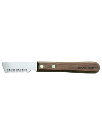 SHOW TECH тримминговочный нож 3300 с деревянной ручкой для мягкой шерсти фото в интернет-магазине SHOP-GROOM.ru