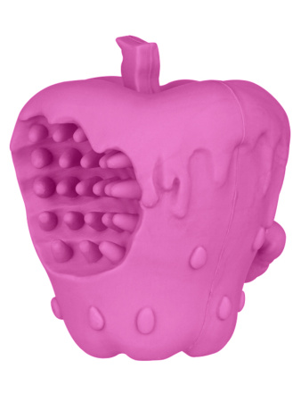 Игрушка Mr.Kranch для собак Яблоко с пищалкой 10 см розовая с ароматом бекона фото в интернет-магазине SHOP-GROOM.ru